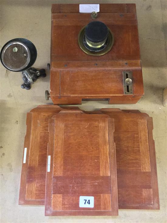 German mahogany and brass plate camera